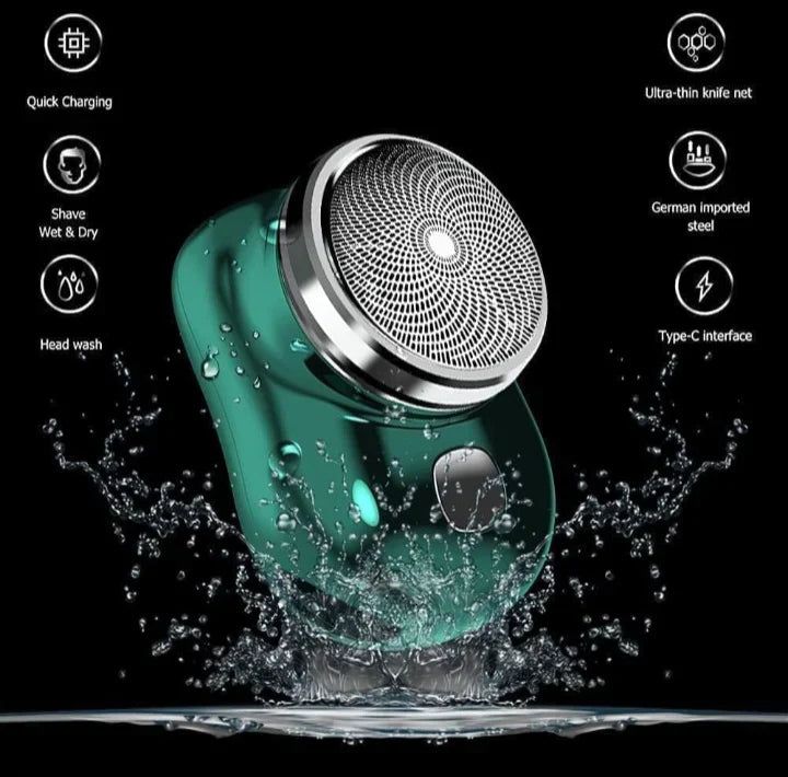 USB Rechargeable Mini Shaver β Pocket-Size Portable Electric Razor with 6 Blades, Wet & Dry Washable Razor for Men, Travel-Friendly Shaver for Home, Office, and Outdoor Use
