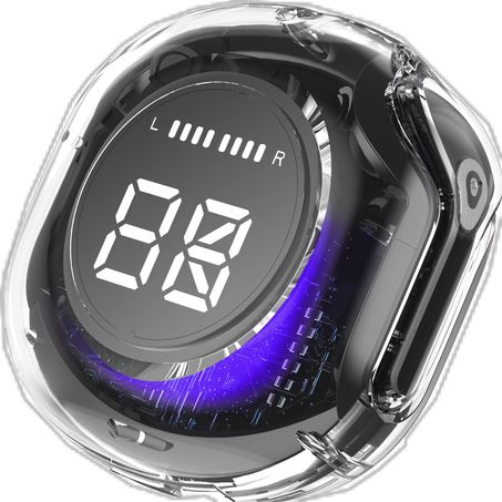 Air39 Wireless Earbuds Case| Crystal Clear Sound, Bluetooth 5.3, Transparent Case, Heavy Bass Stereo, Noise Reduction, Sports Headset with Microphone, Waterproof, LED Display