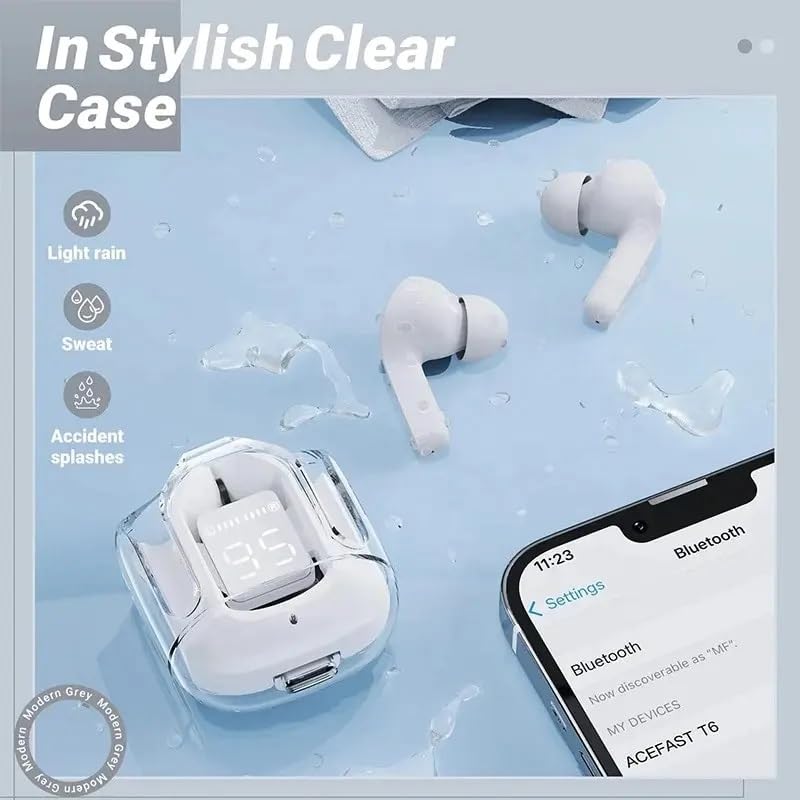 Air 31 TWS Transparent Earbuds – High Bass, Smart Display, Bluetooth 5.3