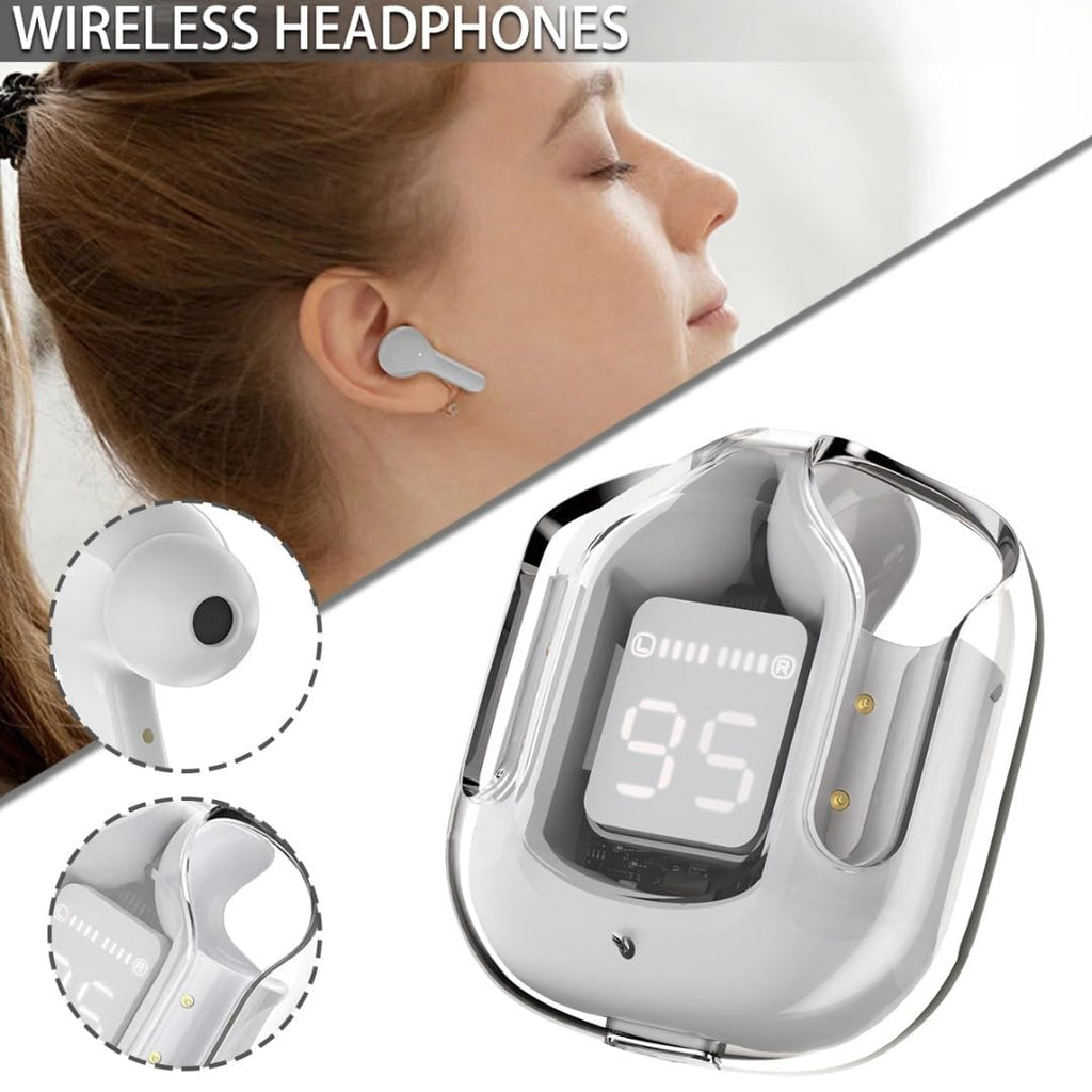 Air 31 TWS Transparent Earbuds – High Bass, Smart Display, Bluetooth 5.3