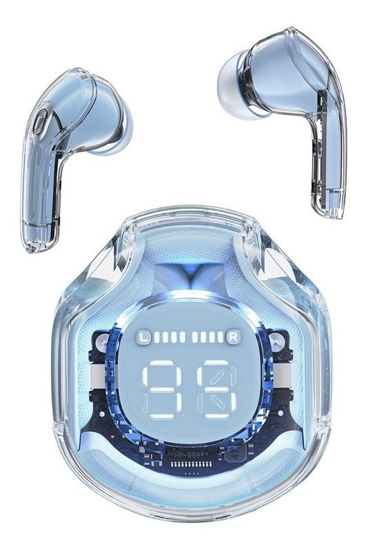 Air39 Wireless Earbuds Case| Crystal Clear Sound, Bluetooth 5.3, Transparent Case, Heavy Bass Stereo, Noise Reduction, Sports Headset with Microphone, Waterproof, LED Display