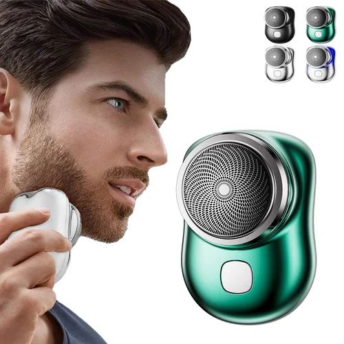 USB Rechargeable Mini Shaver – Pocket-Size Portable Electric Razor with 6 Blades, Wet & Dry Washable Razor for Men, Travel-Friendly Shaver for Home, Office, and Outdoor Use